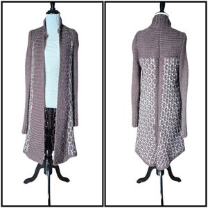 Moth Anthropologie Brown Long Thick Cardigan Size Small